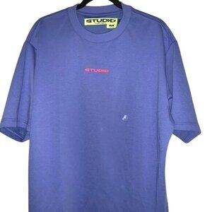 PacSun Studid Blue T-Shirt Medium Size Crew Neck Cotton Casual Wear